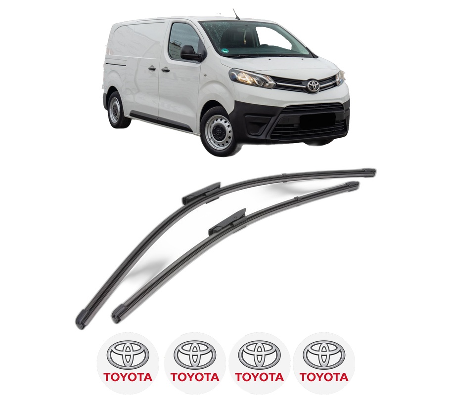 Set stergatoare auto TOYOTA PROACE Bus (MDZ_) din 2016-2024, pentru parbriz auto, 2 bucati, Valeo Silencio Xtrm, din cauciuc siliconat rezistent, 4 Stickere Auto TOYOTA