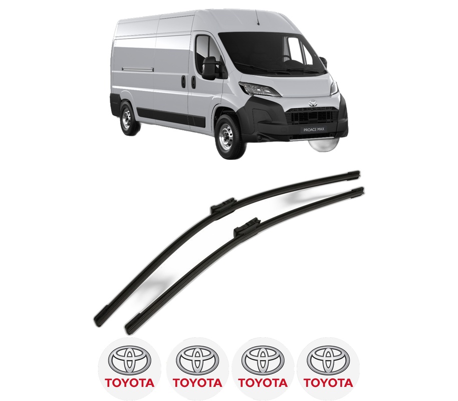 Set stergatoare auto TOYOTA PROACE MAX Van (MFY_, MFQ_) din 2024, pentru parbriz auto, 2 bucati, Bosch Aerotwin, din cauciuc siliconat rezistent, 4 Stickere Auto TOYOTA