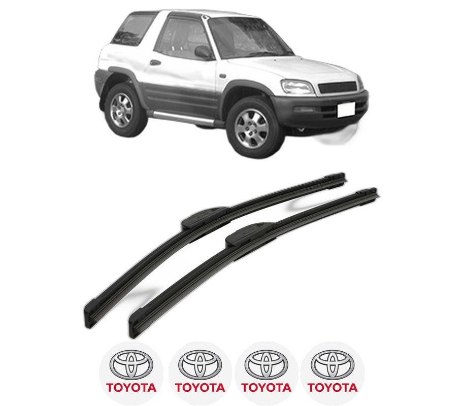 Set stergatoare auto TOYOTA RAV 4 I Cabrio (_A1_) din 1997, pentru parbriz auto, 2 bucati, Bosch Aerotwin Retrofit, din cauciuc siliconat rezistent, 4 Stickere Auto TOYOTA