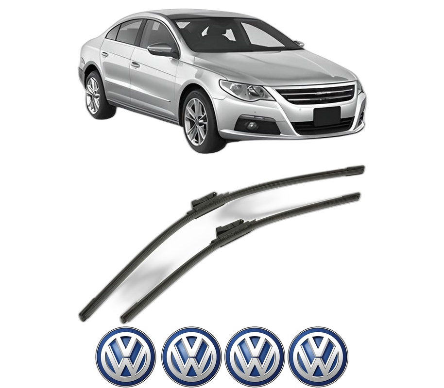 Set stergatoare auto Volkswagen PASSAT CC B6 (357) din 2008-2012, pentru parbriz auto, 2 bucati, Bosch Aerotwin, din cauciuc siliconat rezistent, 4 Stickere Auto Volkswagen