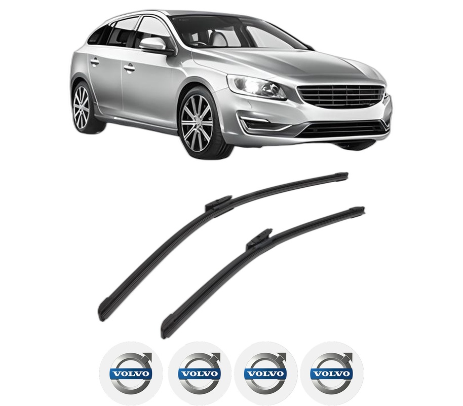 Set stergatoare auto VOLVO V60 I (155) din 2010-2018, pentru parbriz auto, 2 bucati, Bosch Aerotwin Multi, din cauciuc siliconat rezistent, 4 Stickere Auto VOLVO