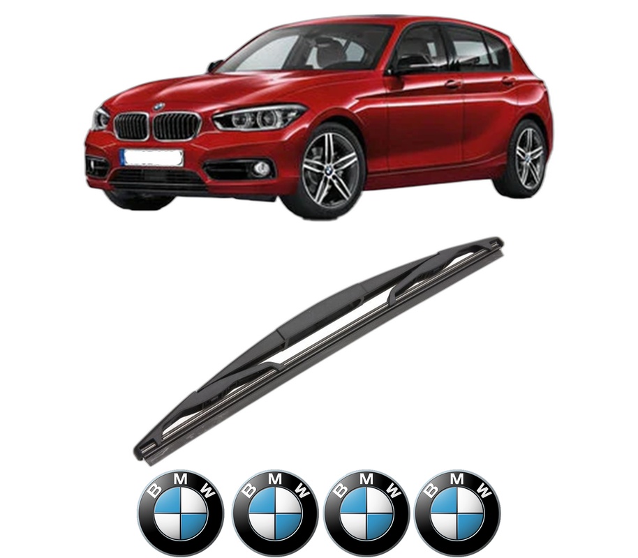 Stergator lamela spate BMW Seria 1 (F20) din 2011 - 2019, pentru luneta auto, Valeo Silencio, din cauciuc siliconat rezistent, 4 Stickere Auto BMW