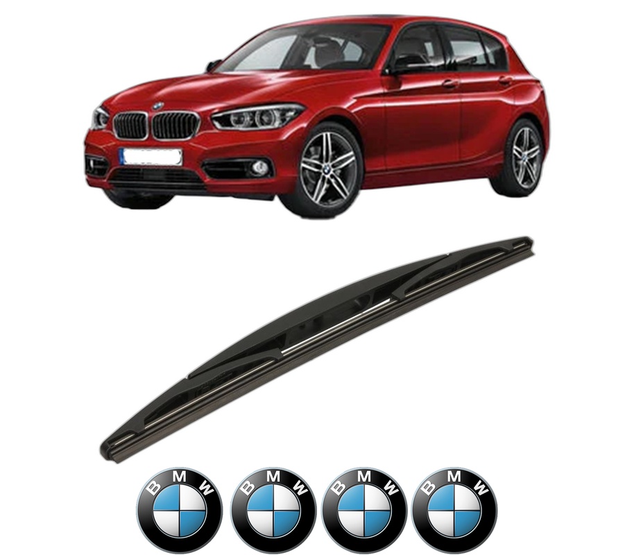 Stergator lamela spate BMW Seria 1 (F21) din 2011 - 2019, pentru luneta auto, Bosch Twin, din cauciuc siliconat rezistent, 4 Stickere Auto BMW