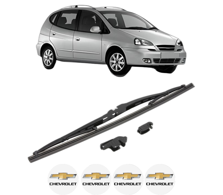 Stergator lamela spate CHEVROLET REZZO MPV (U100) din 2005 - 2009, pentru luneta auto, Valeo Silencio, din cauciuc siliconat rezistent, 4 Stickere Auto CHEVROLET