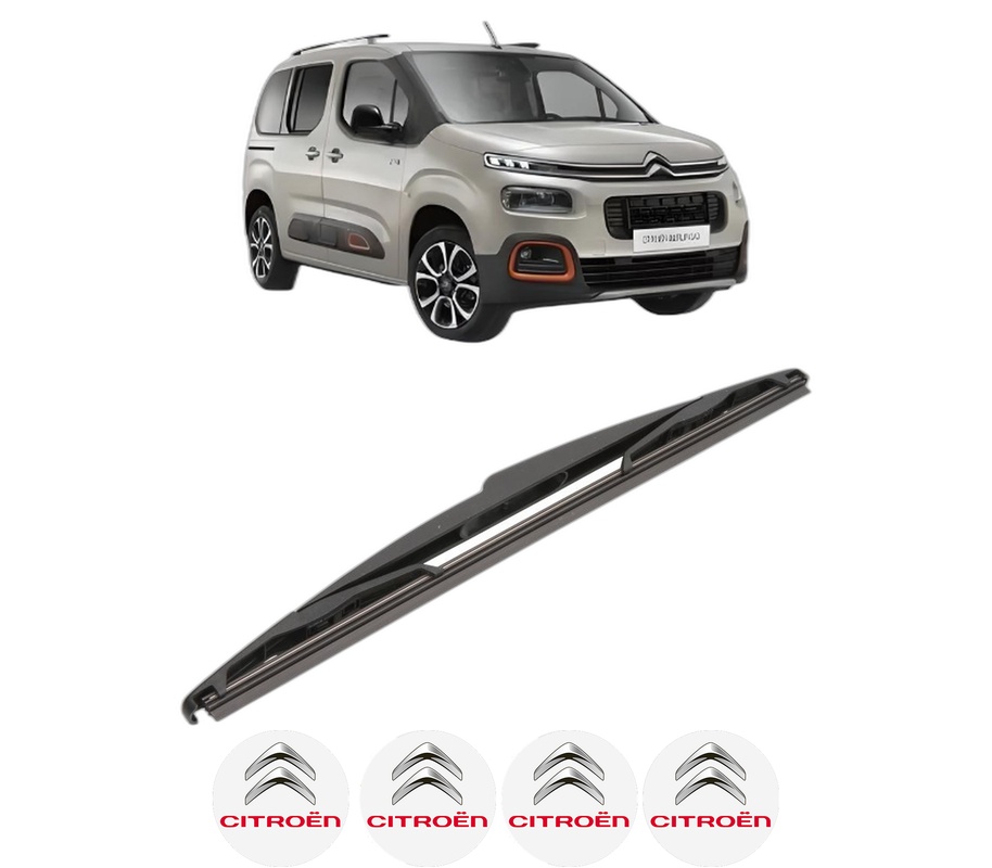Stergator lamela spate CITROEN BERLINGO (ER_, EC_) din 2018, pentru luneta auto, Valeo Silencio, din cauciuc siliconat rezistent, 4 Stickere Auto CITROEN