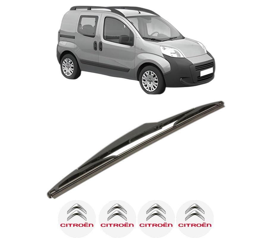 Stergator lamela spate CITROEN NEMO MPV din 2009, pentru luneta auto, Bosch Twin, din cauciuc siliconat rezistent, 4 Stickere Auto CITROEN
