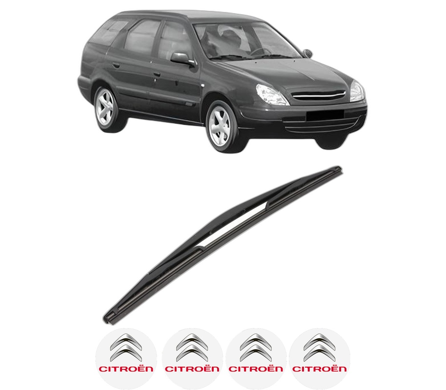 Stergator lamela spate CITROEN XSARA Break (N2) din 1997 - 2005, pentru luneta auto, Valeo Silencio, din cauciuc siliconat rezistent, 4 Stickere Auto CITROEN