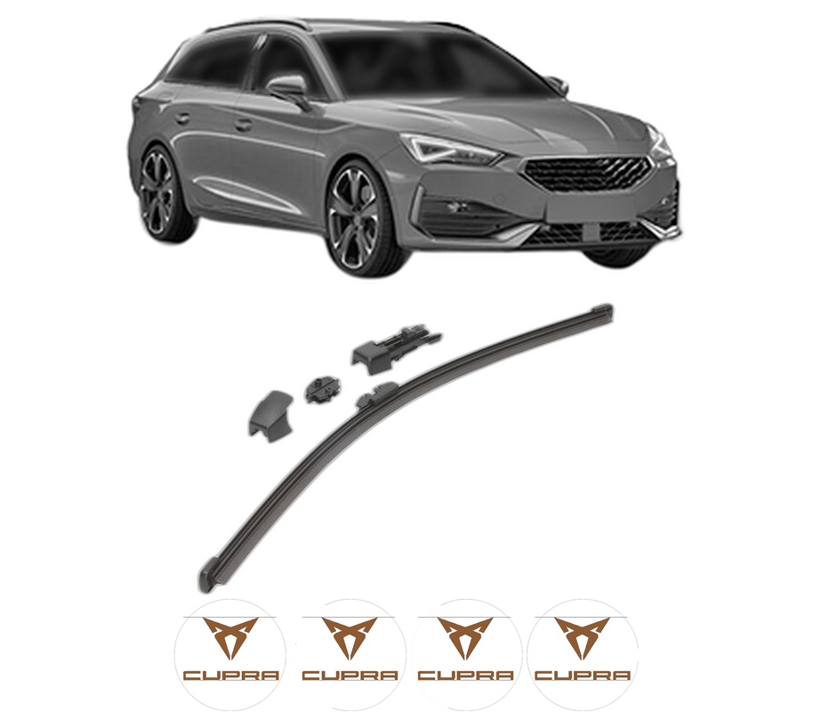 Stergator lamela spate CUPRA LEON Sportstourer (KL8, KU8, KUD) din 2020, pentru luneta auto, Valeo HydroConnect, din cauciuc siliconat rezistent, 4 Stickere Auto CUPRA