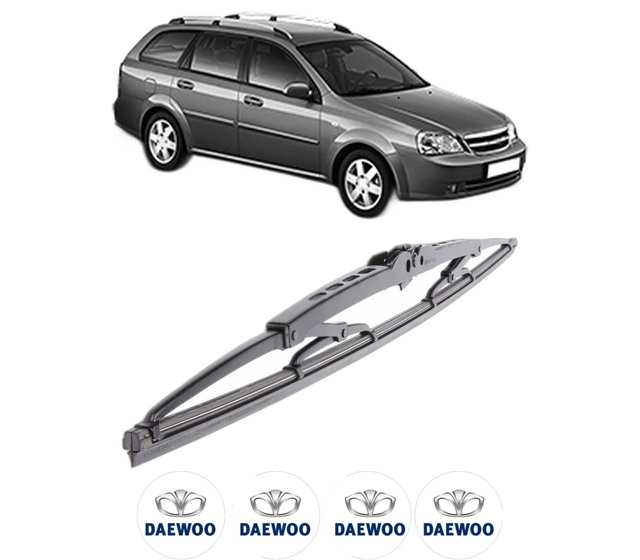 Stergator lamela spate DAEWOO NUBIRA Wagon (J100) din 1997 - 1999, pentru luneta auto, Bosch Twin, din cauciuc siliconat rezistent, 4 Stickere Auto DAEWOO