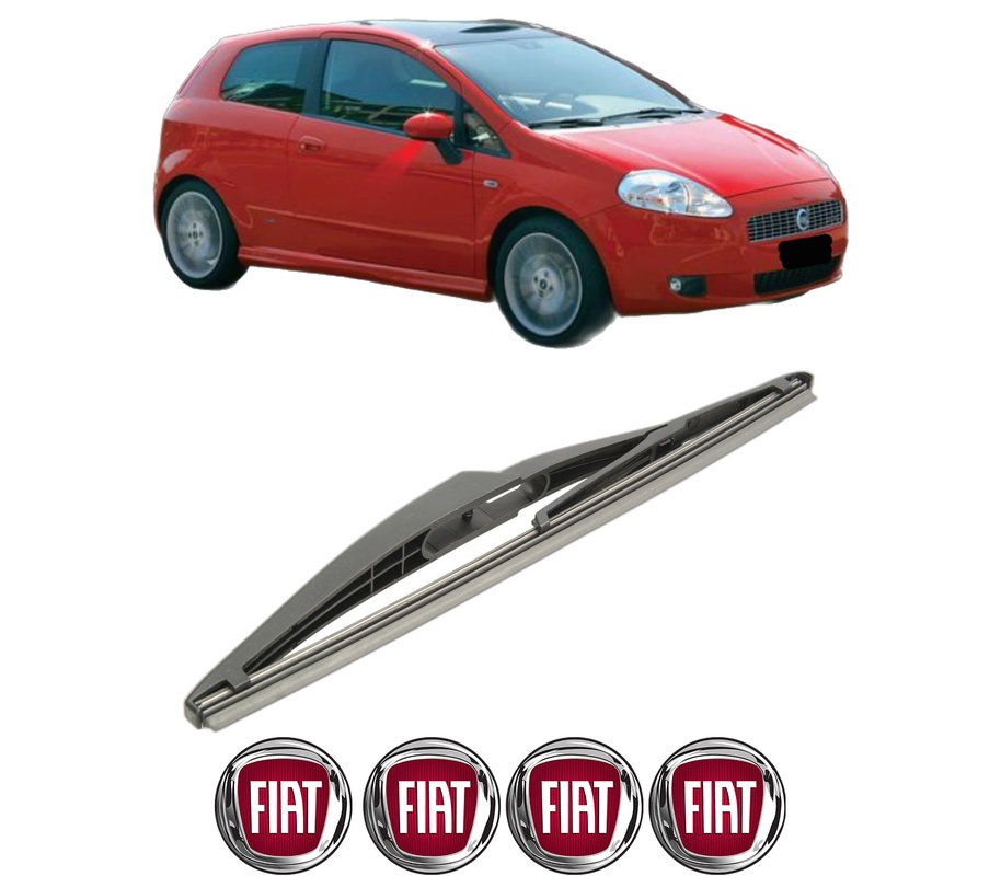 Stergator lamela spate FIAT PANDA (312_, 319_) din 2012, pentru luneta auto, Bosch Twin, din cauciuc siliconat rezistent, 4 Stickere Auto FIAT