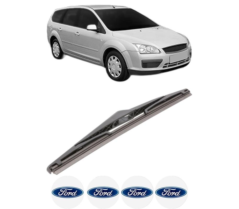 Stergator lamela spate FORD FOCUS II Estate Van din 2004 - 2011, pentru luneta auto, Bosch Twin, din cauciuc siliconat rezistent, 4 Stickere Auto FORD