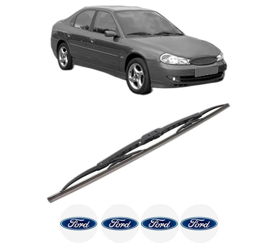 Stergator lamela spate FORD MONDEO II (BAP) din 1996 - 2000, pentru luneta auto, Bosch Twin, din cauciuc siliconat rezistent, 4 Stickere Auto FORD