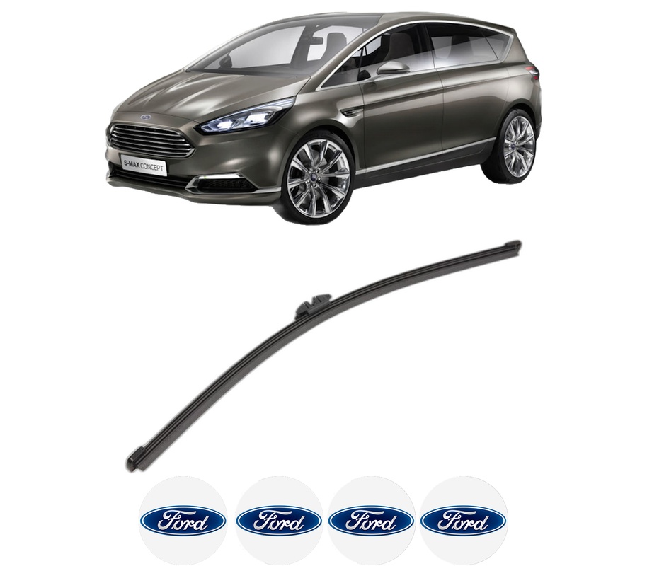 Stergator lamela spate FORD S-MAX (CJ, WA6) din 2015 - 2018, pentru luneta auto, Valeo Silencio Xtrm, din cauciuc siliconat rezistent, 4 Stickere Auto FORD