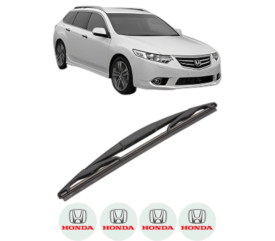 Stergator lamela spate HONDA ACCORD VII Tourer (CM, CN) din 2003 - 2008, pentru luneta auto, Valeo Silencio, din cauciuc siliconat rezistent, 4 Stickere Auto HONDA