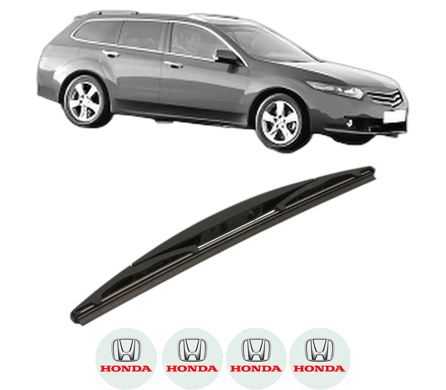 Stergator lamela spate HONDA ACCORD VIII Estate (CW) din 2008 - 2015, pentru luneta auto, Bosch Twin, din cauciuc siliconat rezistent, 4 Stickere Auto HONDA