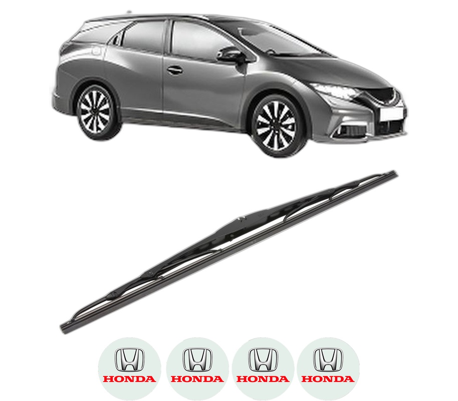 Stergator lamela spate HONDA CIVIC IX Tourer (FK) din 2014 - 2016, pentru luneta auto, Valeo Silencio, din cauciuc siliconat rezistent, 4 Stickere Auto HONDA