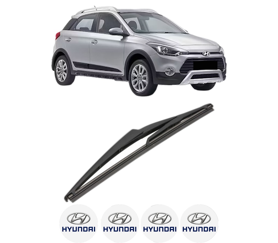 Stergator lamela spate HYUNDAI i20 ACTIVE (IB, GB) din 2015 - 2018, pentru luneta auto, Valeo Silencio, din cauciuc siliconat rezistent, 4 Stickere Auto HYUNDAI