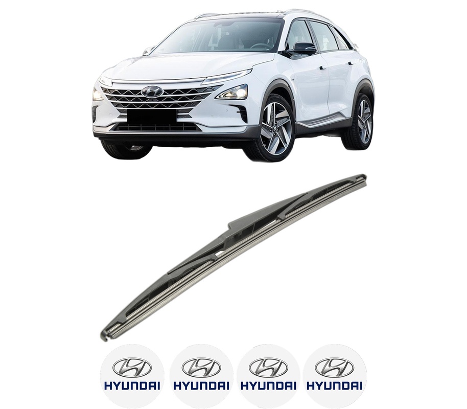 Stergator lamela spate HYUNDAI NEXO (FE) din 2018, pentru luneta auto, Bosch Twin, din cauciuc siliconat rezistent, 4 Stickere Auto HYUNDAI