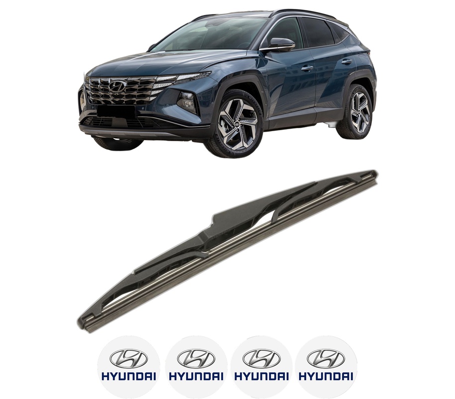 Stergator lamela spate HYUNDAI TUCSON (NX4E, NX4A) din 2020, pentru luneta auto, Bosch Twin, din cauciuc siliconat rezistent, 4 Stickere Auto HYUNDAI