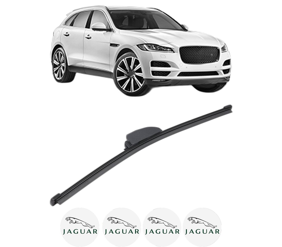 Stergator lamela spate JAGUAR F-PACE (X761) din 2015, pentru luneta auto, Valeo Silencio, din cauciuc siliconat rezistent, 4 Stickere Auto JAGUAR