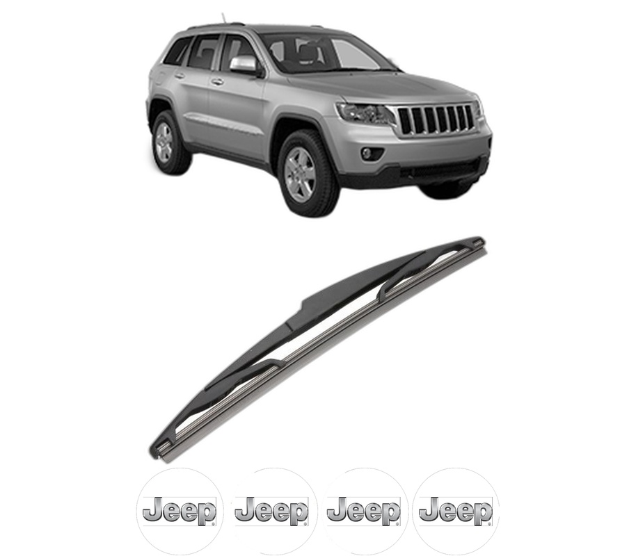 Stergator lamela spate JEEP GRAND CHEROKEE IV (WK, WK2) din 2010, pentru luneta auto, Valeo Silencio, din cauciuc siliconat rezistent, 4 Stickere Auto JEEP