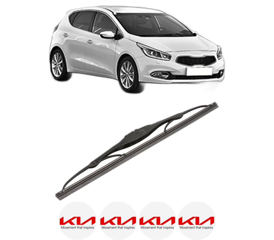 Stergator lamela spate KIA CEE'D (JD) din 2012 - 2018, pentru luneta auto, Valeo Silencio, din cauciuc siliconat rezistent, 4 Stickere Auto KIA