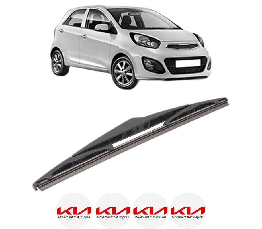 Stergator lamela spate KIA PICANTO II (TA) din 2011 - 2017, pentru luneta auto, Bosch Twin, din cauciuc siliconat rezistent, 4 Stickere Auto KIA