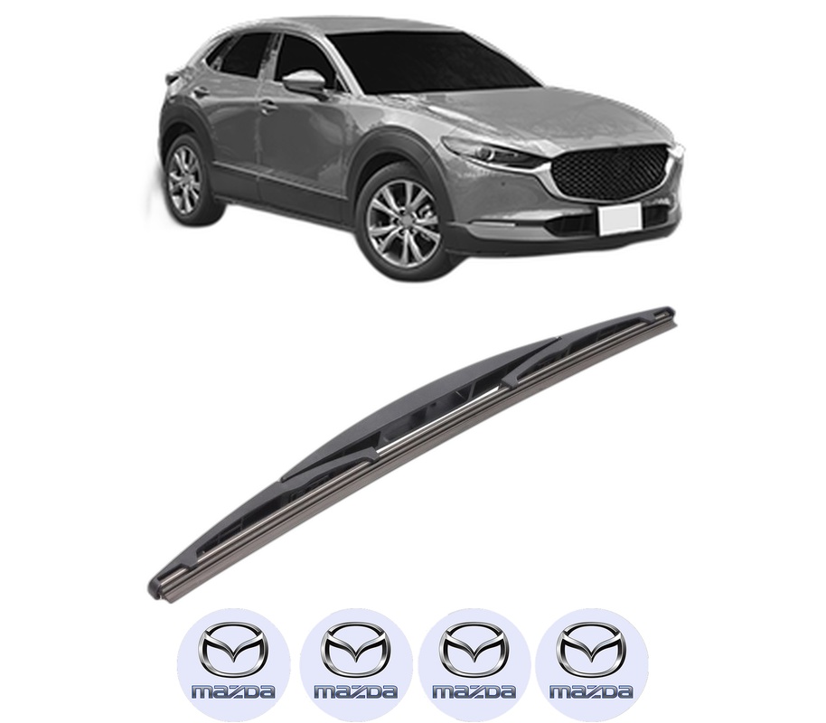 Stergator lamela spate MAZDA CX-30 (DM) din 2019, pentru luneta auto, Bosch Twin, din cauciuc siliconat rezistent, 4 Stickere Auto MAZDA