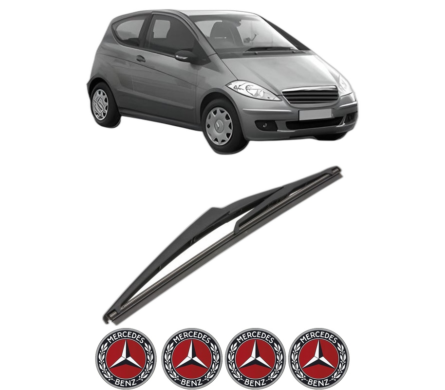Stergator lamela spate MERCEDES-BENZ A-CLASS (W169) din 2004 - 2012, pentru luneta auto, Valeo Silencio, din cauciuc siliconat rezistent, 4 Stickere Auto MERCEDES-BENZ