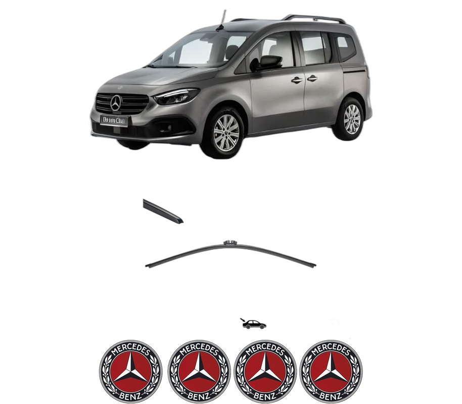 Stergator lamela spate MERCEDES-BENZ CITAN Box Body/MPV (W420) din 2021, pentru luneta auto, Valeo Silencio, din cauciuc siliconat rezistent, 4 Stickere Auto MERCEDES-BENZ