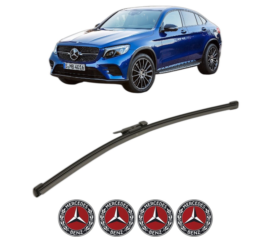 Stergator lamela spate MERCEDES-BENZ GLC Coupe (C253) din 2016 - 2023, pentru luneta auto, Valeo Silencio Xtrm, din cauciuc siliconat rezistent, 4 Stickere Auto MERCEDES-BENZ