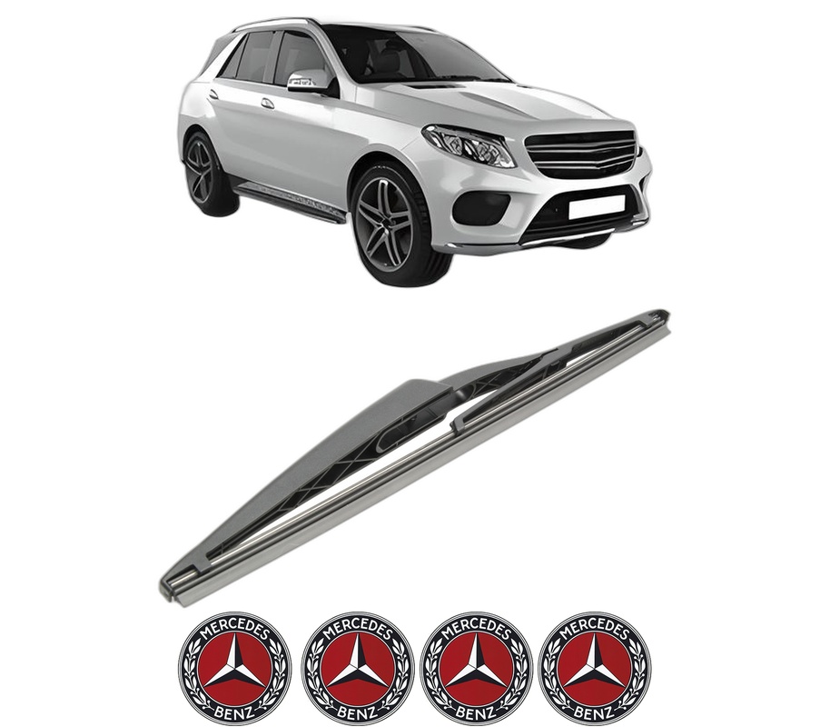 Stergator lamela spate MERCEDES-BENZ GLE (W166) din 2015 - 2018, pentru luneta auto, Bosch Twin, din cauciuc siliconat rezistent, 4 Stickere Auto MERCEDES-BENZ