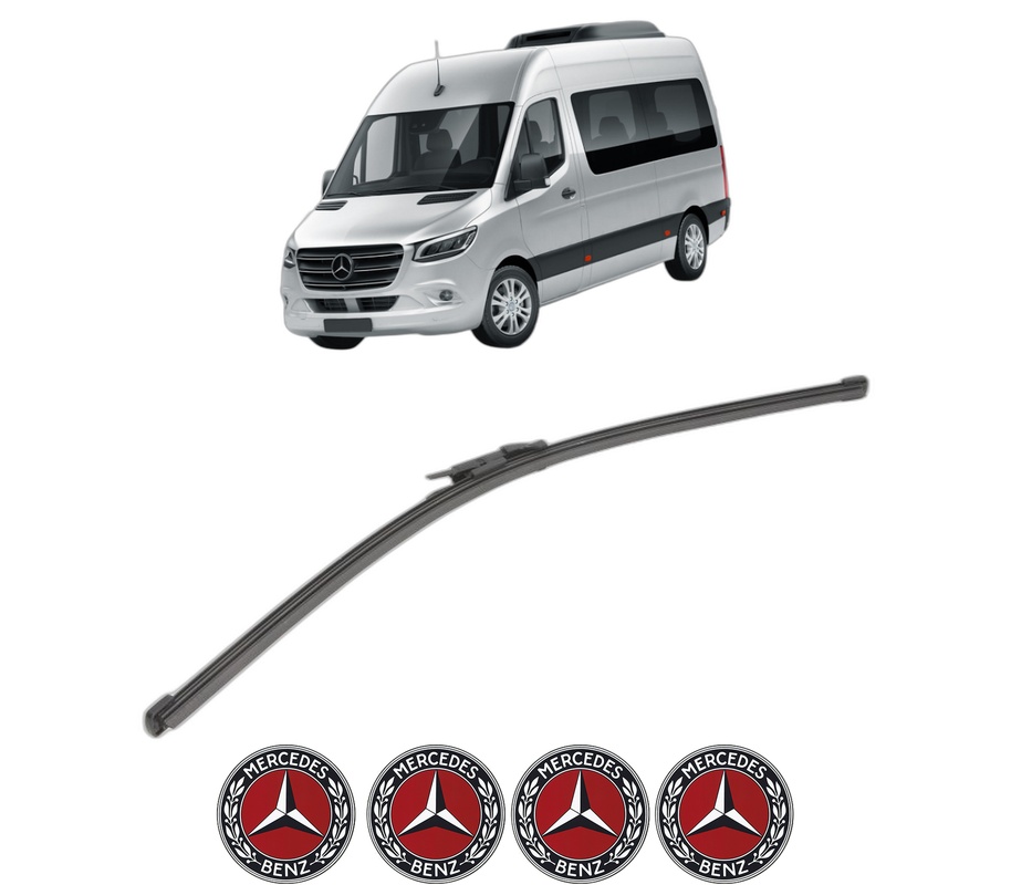 Stergator lamela spate MERCEDES-BENZ SPRINTER 4-t Tourer Bus (B907) din 2018 - 2021, pentru luneta auto, Valeo Silencio Xtrm, din cauciuc siliconat rezistent, 4 Stickere Auto MERCEDES-BENZ