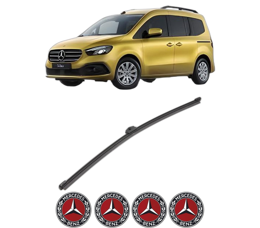 Stergator lamela spate MERCEDES-BENZ T-CLASS MPV (W420) din 2022, pentru luneta auto, Valeo Silencio Xtrm, din cauciuc siliconat rezistent, 4 Stickere Auto MERCEDES-BENZ