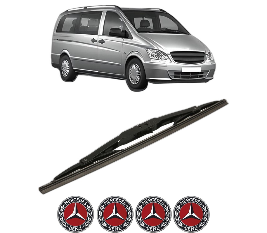 Stergator lamela spate MERCEDES-BENZ VITO Bus (W639) din 2003 - 2014, pentru luneta auto, Bosch Twin, din cauciuc siliconat rezistent, 4 Stickere Auto MERCEDES-BENZ