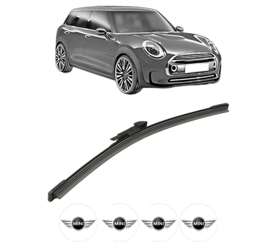 Stergator lamela spate MINI MINI CLUBMAN (R55) din 2007 - 2014, pentru luneta auto, Bosch Aerotwin, din cauciuc siliconat rezistent, 4 Stickere Auto MINI