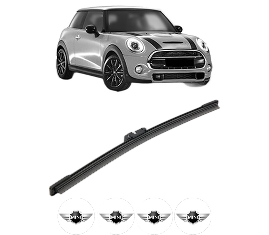 Stergator lamela spate MINI MINI (F56) din 2013 - 2017, pentru luneta auto, Bosch Aerotwin, din cauciuc siliconat rezistent, 4 Stickere Auto MINI