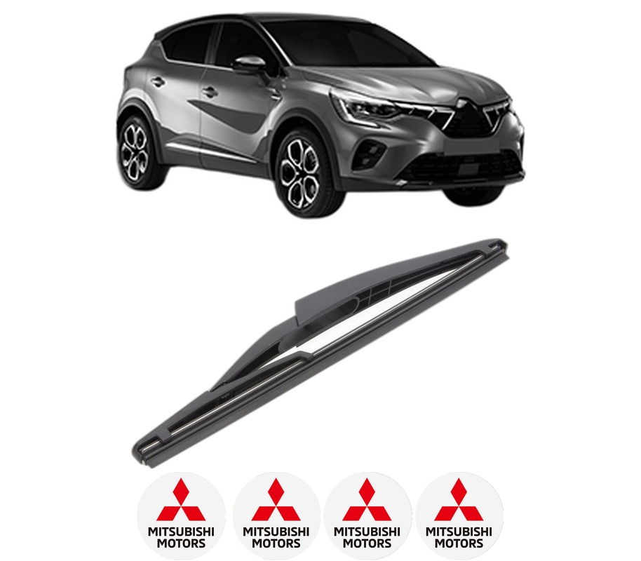 Stergator lamela spate MITSUBISHI ASX (VSX_, VSE_) din 2023, pentru luneta auto, Bosch Twin, din cauciuc siliconat rezistent, 4 Stickere Auto MITSUBISHI