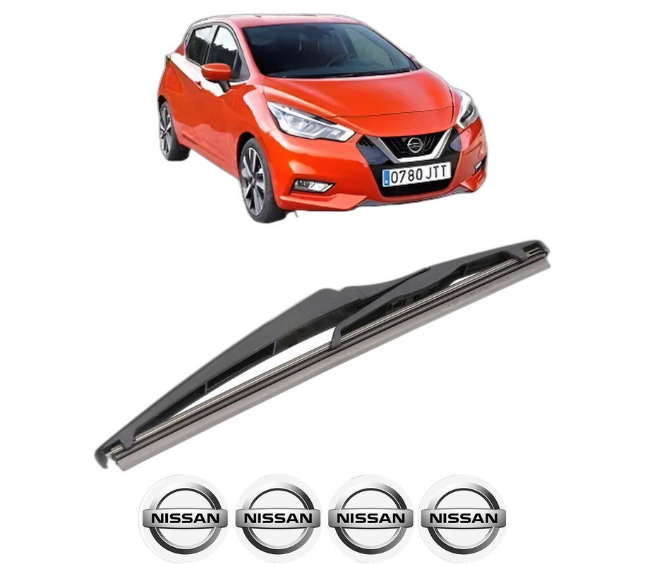 Stergator lamela spate NISSAN MICRA V (K14) din 2016, pentru luneta auto, Valeo Silencio, din cauciuc siliconat rezistent, 4 Stickere Auto NISSAN