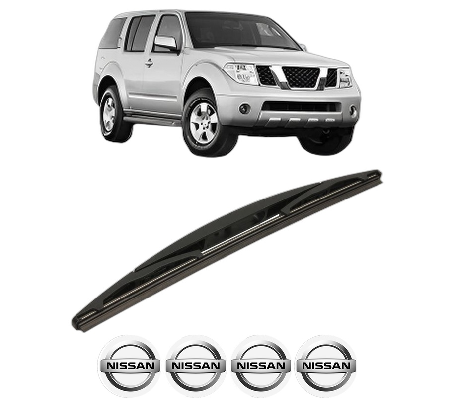 Stergator lamela spate NISSAN PATHFINDER III (R51) din 2005 - 2010, pentru luneta auto, Bosch Twin, din cauciuc siliconat rezistent, 4 Stickere Auto NISSAN