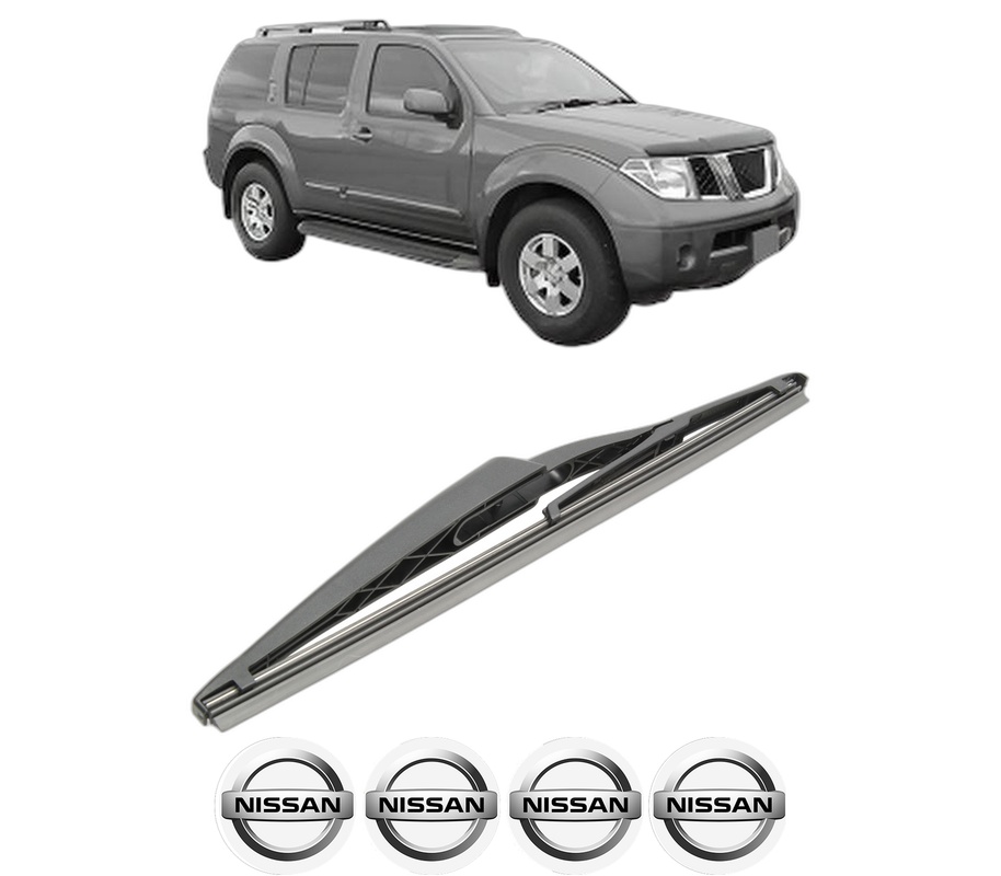 Stergator lamela spate NISSAN PATHFINDER IV (R52) din 2013, pentru luneta auto, Bosch Twin, din cauciuc siliconat rezistent, 4 Stickere Auto NISSAN