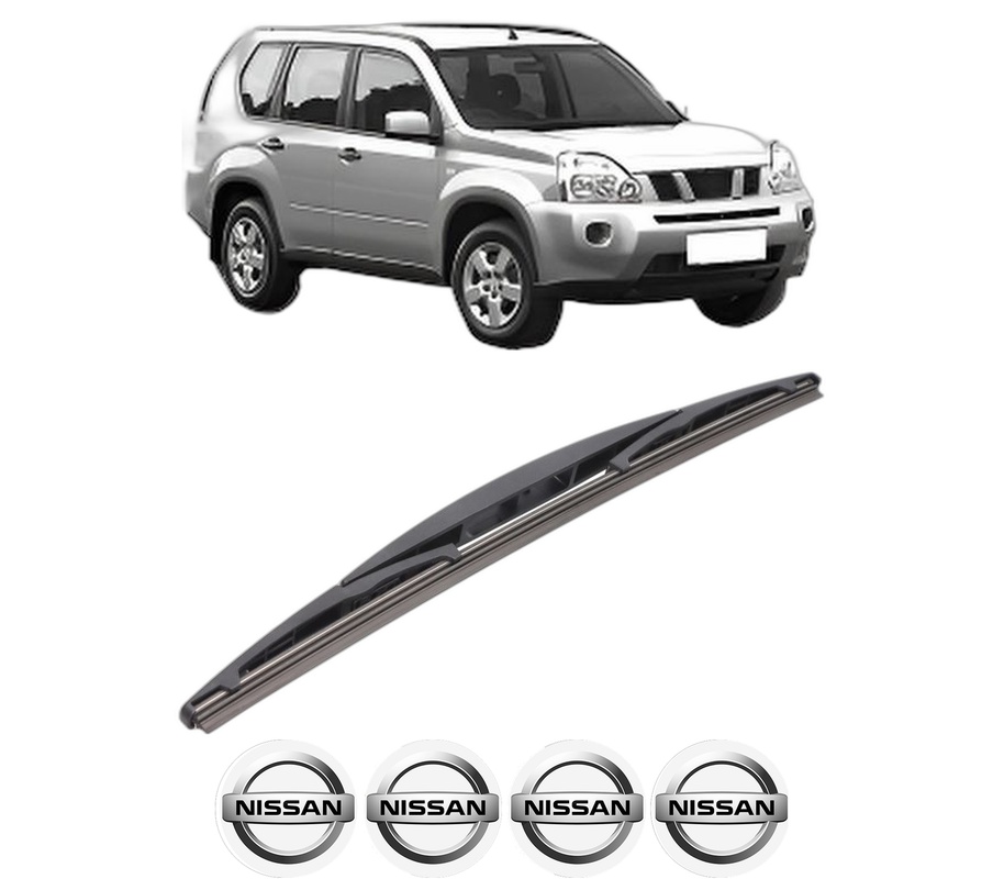 Stergator lamela spate NISSAN X-TRAIL II (T31) din 2007 - 2014, pentru luneta auto, Bosch Twin, din cauciuc siliconat rezistent, 4 Stickere Auto NISSAN
