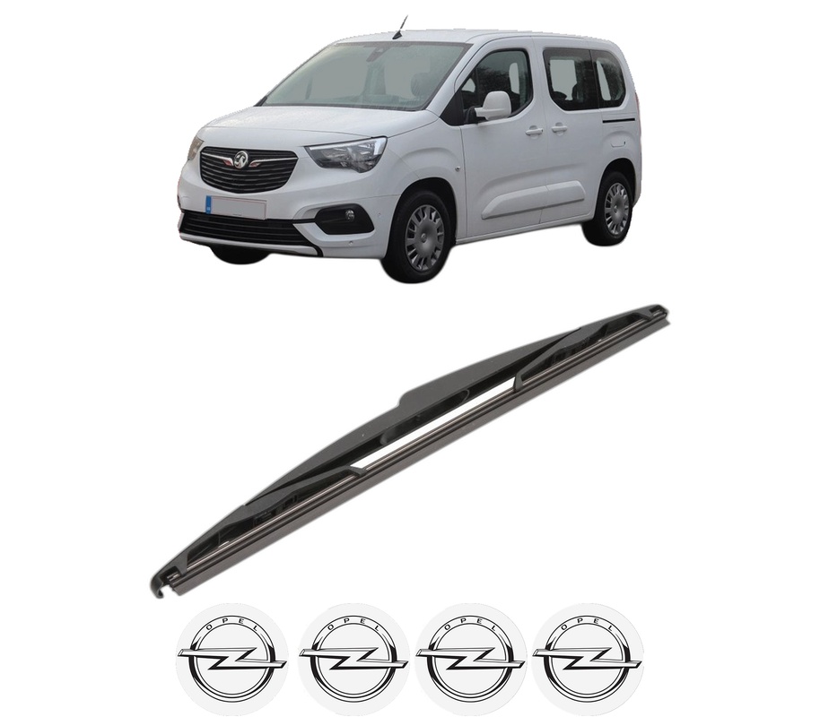 Stergator lamela spate OPEL COMBO E Tour / Life (K9) din 2018 - 2023, pentru luneta auto, Valeo Silencio, din cauciuc siliconat rezistent, 4 Stickere Auto OPEL