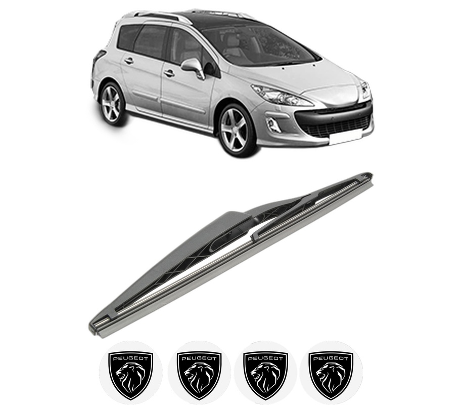 Stergator lamela spate PEUGEOT 308 SW I (4E_, 4H_) din 2007 - 2014, pentru luneta auto, Bosch Twin, din cauciuc siliconat rezistent, 4 Stickere Auto PEUGEOT