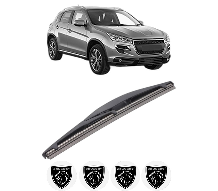Stergator lamela spate PEUGEOT 4008 din 2012, pentru luneta auto, Bosch Twin, din cauciuc siliconat rezistent, 4 Stickere Auto PEUGEOT
