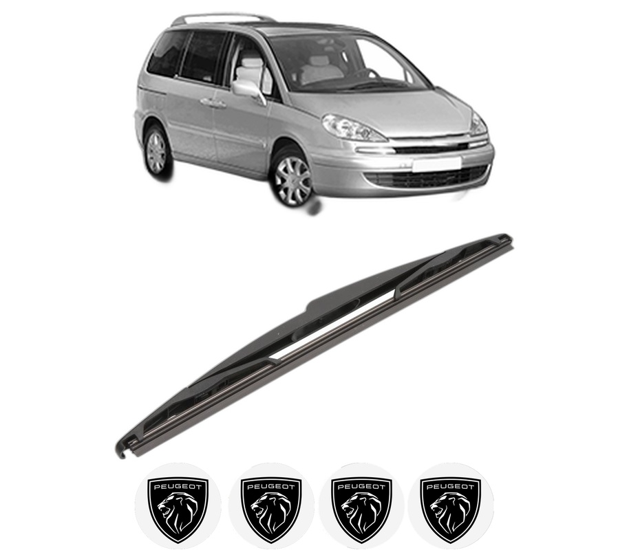 Stergator lamela spate PEUGEOT 807 (EB_) din 2002 - 2010, pentru luneta auto, Valeo Silencio, din cauciuc siliconat rezistent, 4 Stickere Auto PEUGEOT