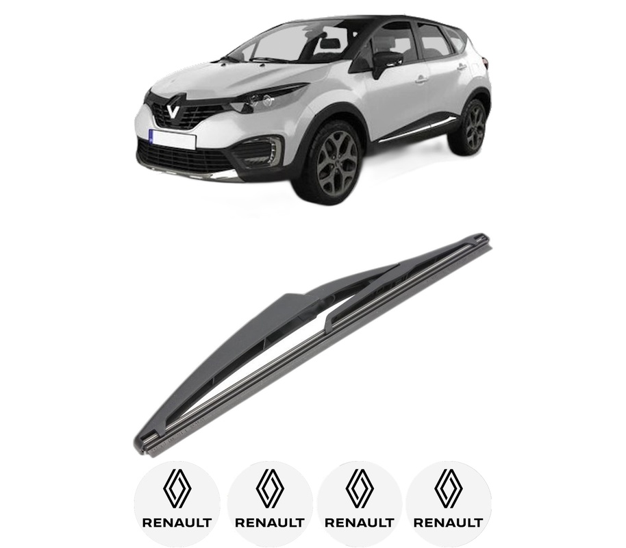 Stergator lamela spate RENAULT CAPTUR I (J5_, H5_) din 2013, pentru luneta auto, Valeo Silencio, din cauciuc siliconat rezistent, 4 Stickere Auto RENAULT
