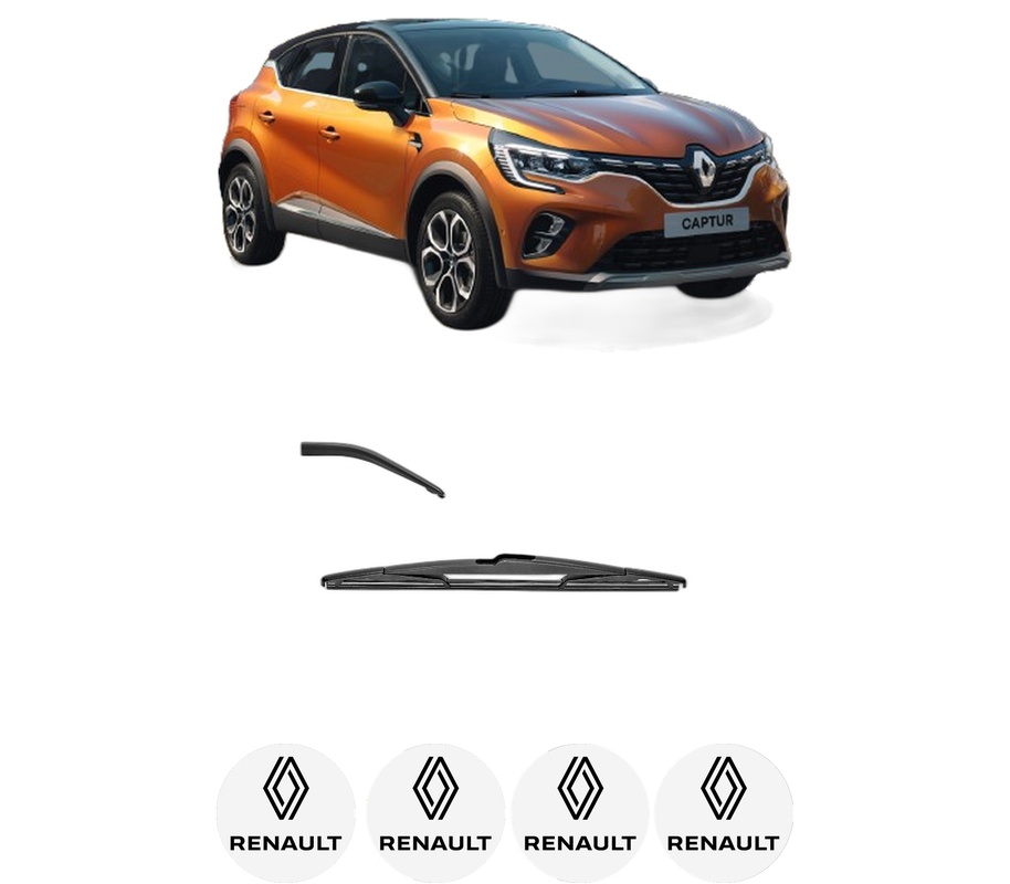 Stergator lamela spate RENAULT CAPTUR II (HF_) din 2020, pentru luneta auto, Valeo Silencio, din cauciuc siliconat rezistent, 4 Stickere Auto RENAULT