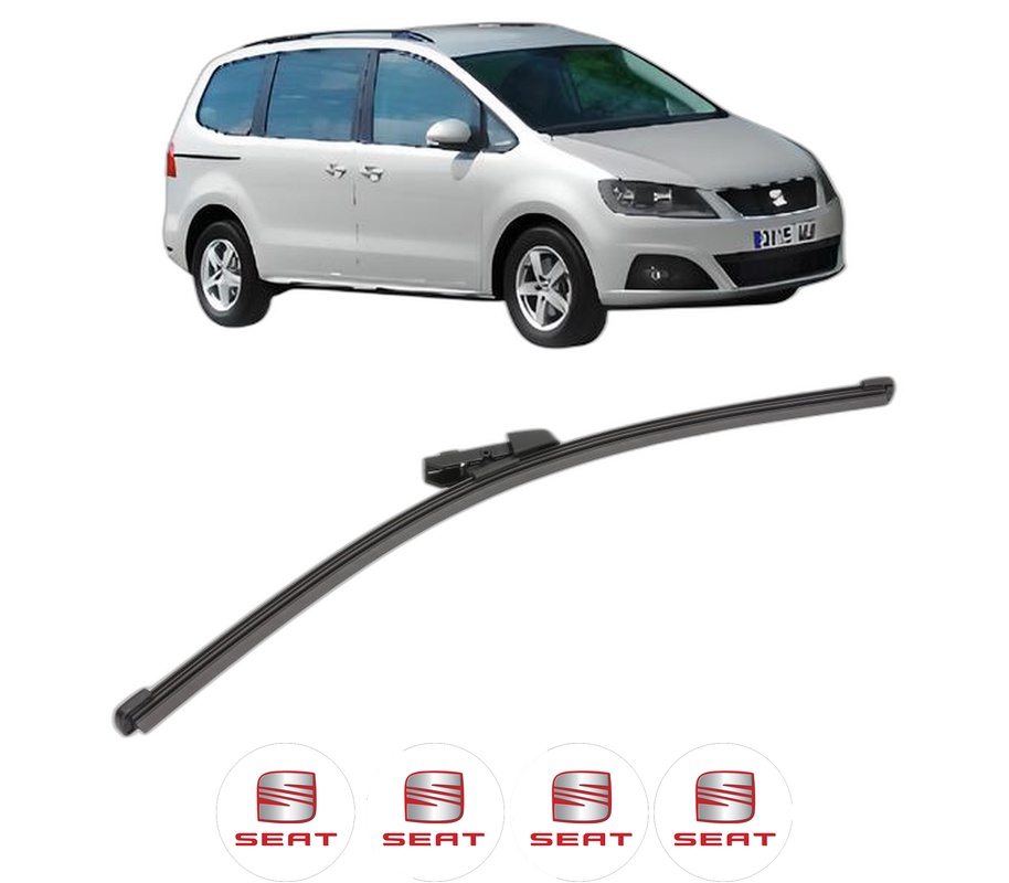 Stergator lamela spate SEAT ALHAMBRA (710, 711) din 2010 - 2022, pentru luneta auto, Valeo Silencio Xtrm, din cauciuc siliconat rezistent, 4 Stickere Auto SEAT