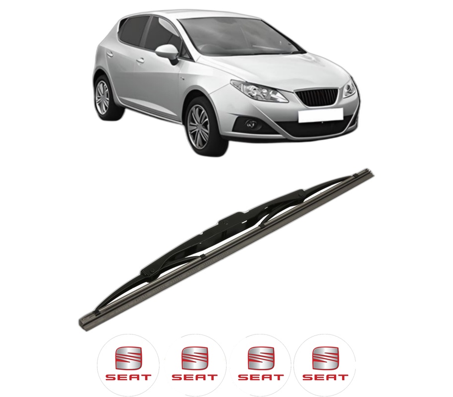 Stergator lamela spate SEAT IBIZA IV (6J5, 6P1) din 2008 - 2017, pentru luneta auto, Bosch Twin, din cauciuc siliconat rezistent, 4 Stickere Auto SEAT